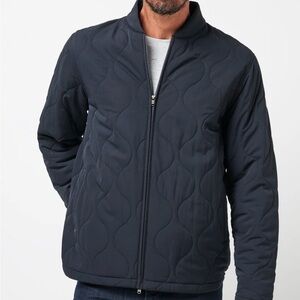 Travis Mathew Jacket Men Large Gray Ebony Quilted City Come What May Golf